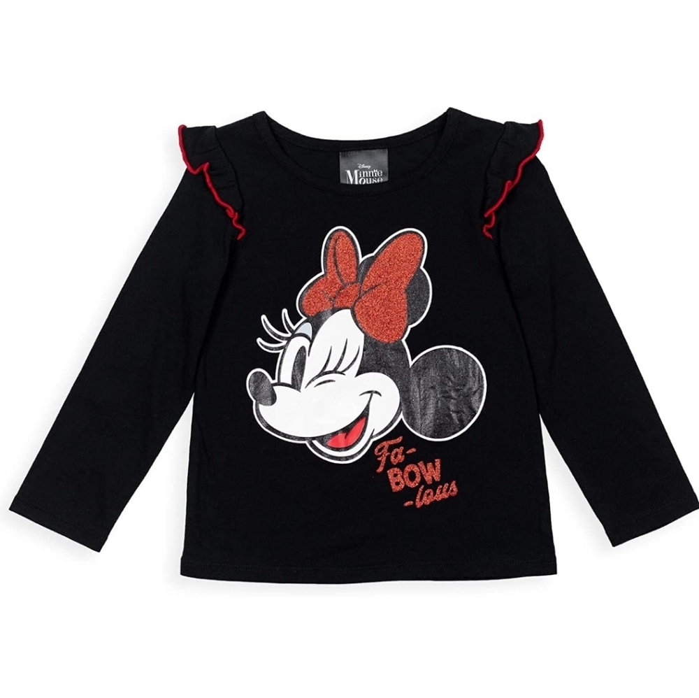 Disney junior minnie‎ mouse long sleeved black shirt size 12 months